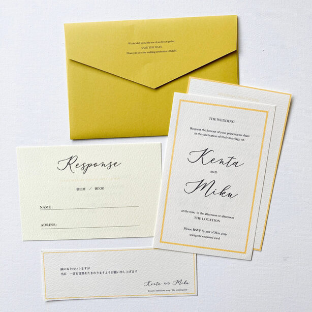 mustard yellow：招待状