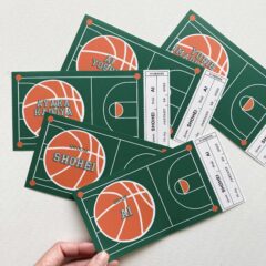 【バスケットボール観戦チケット】をイメージした席札をご紹介します