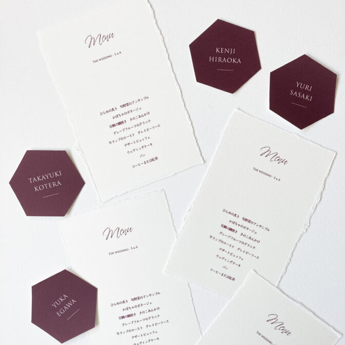 席札・メニュー表