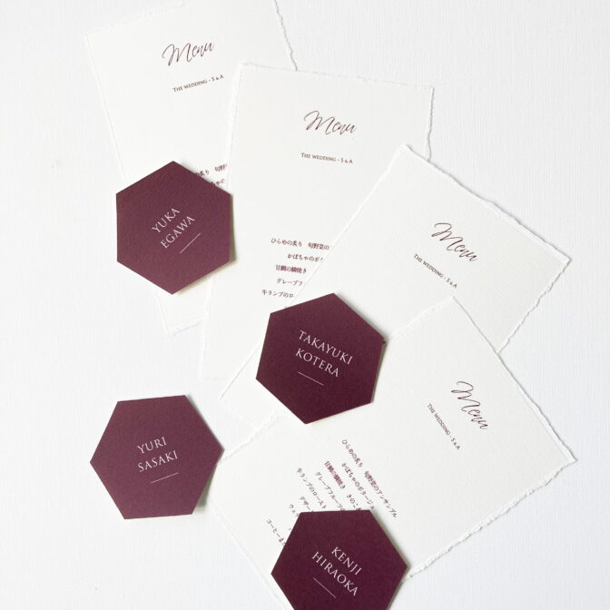 席札・メニュー表