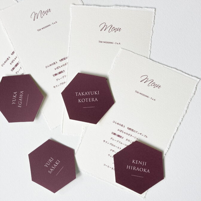 席札・メニュー表