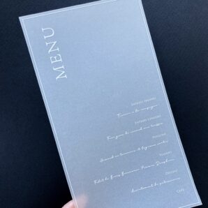 menu：メニューカード（特殊印刷）