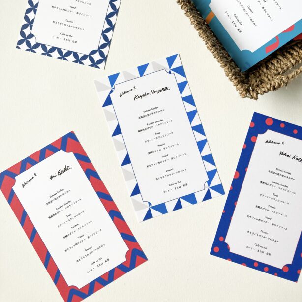 pop！：席札・メニュー