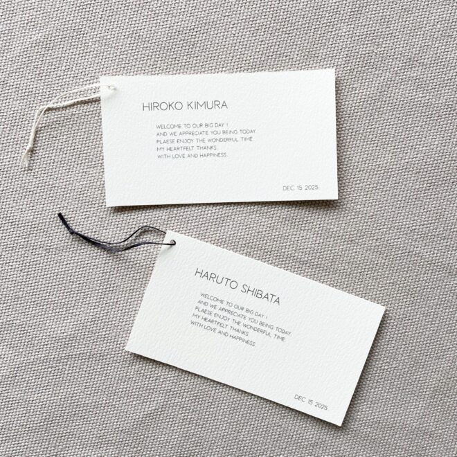 洋服タグ　席札