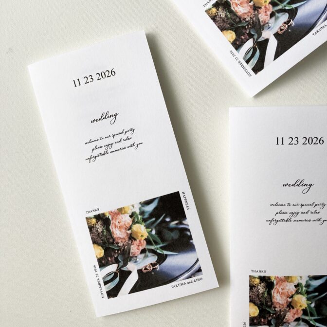 三つ折り席次表　プロフィールブック