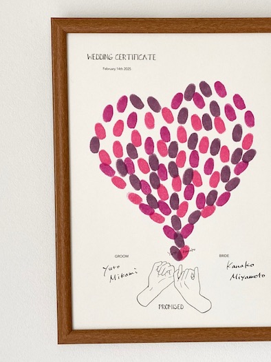 参加型結婚証明書ハート