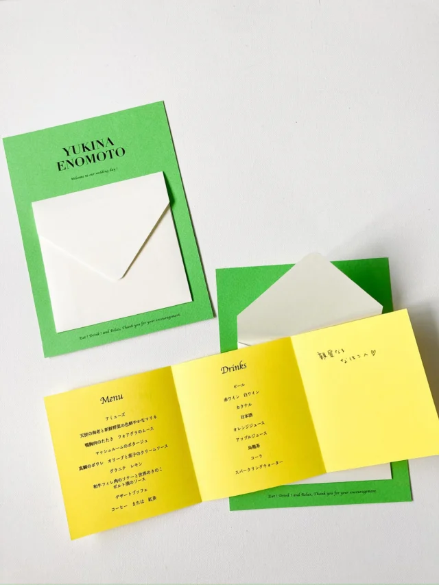 wave：ゆるめなみなみのメニューカード | 歌の音 wedding design